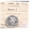 Image 2 : 1880H 25¢ Narrow 0 ICCS Choice Extra Fine-45.