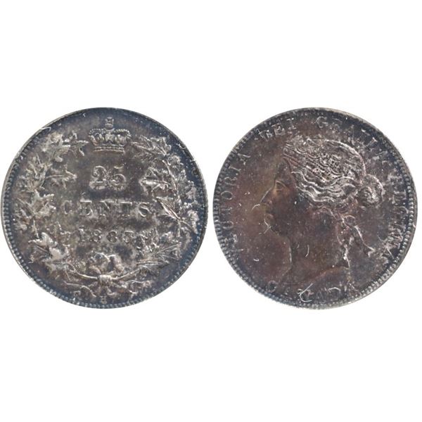 1883H 25¢ ICCS About Uncirculated-50.