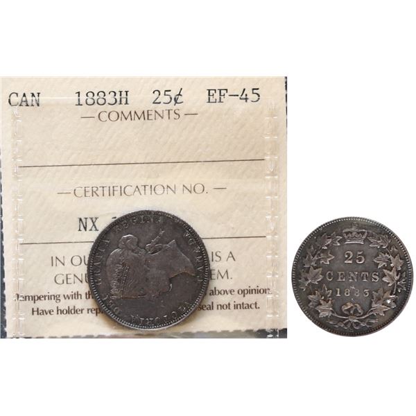 1883H 25¢ ICCS Choice Extra Fine-45.  Deep grey tones.