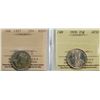 1907 25¢ & 1930 both ICCS About Uncirculated-50.