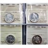Image 1 : 1935 25¢, 1939, 1950, and 1954, all ICCS Choice Mint State-62, lot of 4 coins.