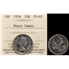 Image 1 : 1956 25¢ ICCS Superb Gem Proof-Like-67 Heavy Cameo.  Superb fields with reflectives surfaces