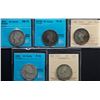 Image 1 : 1870 50¢, LCW , 1872H, 1900, 1909 & 1913 all graded ICCS and CCCS Very Good-10 to Choice Fine-15.