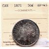 Image 2 : 1871 50¢ ICCS Choice Extra Fine-45.