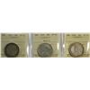 Image 1 : 1913 50¢, 1920 Wide O, and 1936, all ICCS Very Fine-20, lot of 3 coins.