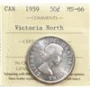 Image 2 : 1959 50¢ ICCS Superb Gem Mint State-66.  Fully white and lustrous gem Victoria North example.