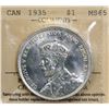 Image 2 : 1935 $1 "SWL" ICCS Gem Mint State-65.