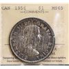 Image 2 : 1956 $1 ICCS Gem Mint State-65.  A Rare gem example displaying strong lustre under light sandy tones