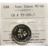 Image 2 : RCM Test Token;  Concept Test Toke TT-C6 12-Sided Stainless Steel 4gr issue ICCS Superb Gem Mint Sta