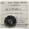 Image 2 : RCM Test Token;  Concept Test Toke TT-C3 Copper/Zinc round 7,5gr issue ICCS Superb Gem Mint State-66