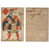 Image 1 : French Colonial Issue Playing Card; Jack of Diamonds with French Hand Written on the back.