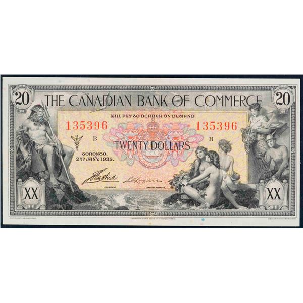 The Canadian Bank of Commerce; 1935 $20 #135396 CH-75-18-10, PMG Very Choice Uncirculated-64. An Ult