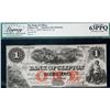 Image 2 : The Bank of Clifton;  1859 $1 #82309 CH-125-10-04-02a, LCG Choice Uncirculated-63PPQ.