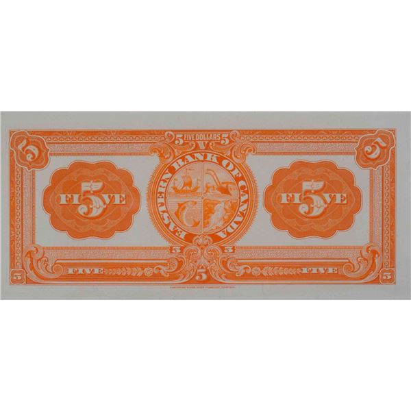 The Eastern Bank of Canada; 1929 $5 CH-225-10-02BP, LCG Superb Gem Uncirculated-66PPQ. Coloured exam