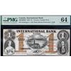 Image 1 : The International Bank of Canada 1858 $1 #15132 CH-380-10-08-04 PMG Choice Uncirculated-64.