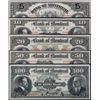 Image 1 : Complete Bank of Montreal 1914 Specimen 5 Note Set! Includes $5, $10, $20, $50, $100 #000000 Specime