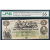 Image 1 : The Westmorland Bank;  1861 $5 #1356 CH-800-12-06R, PMG Choice About Uncirculated-55 w/sml tear.