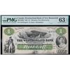 Image 2 : The Westmorland Bank of New Brunswick 1861 $1 #13515 CH-800-12-02R PMG Choice Uncirculated-63EPQ