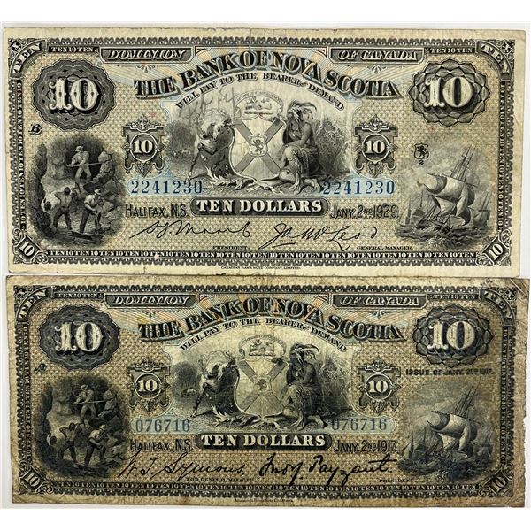 Chartered Banknote Lot;  The Bank of Nova Scotia Mixed denominations, varieties and signatures.  Lot