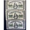 Image 1 : 1870 25 Cent Shinplasters DC-1c "Plain" F-VF or better. Lot of 3 notes.