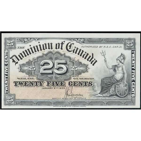 1900 25¢ Shinplaster DC-15c, Original UNC example.