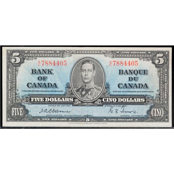 1937 $5 BC-23a #AC7884405, VF example.