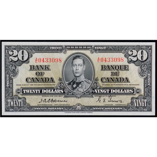 1937 $20 BC-25a #AE0433098, Original AU/UNC example.