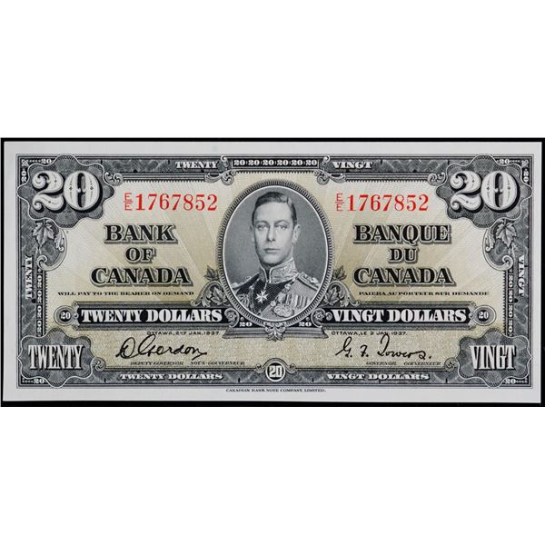 1937 $20 BC-25b #EE1767852, Original UNC example.