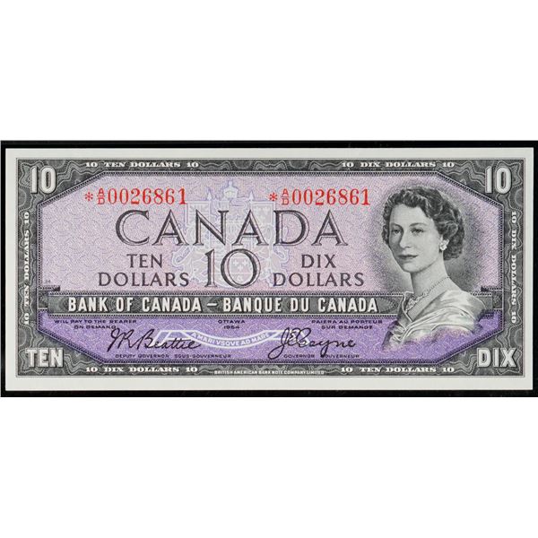 1954 $10 BC-40aA #*AD0026861, PMG Superb Gem Uncirculated-66EPQ.  A superb example with great center