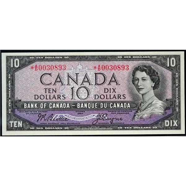 1954 $10 BC-40aA #*AD0030893, LCG Superb Gem Uncirculated-66PPQ.