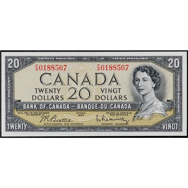 1954 $20 BC-41b #F/W0188567 PMG Superb Gem Uncirculated-67EPQ.  An exceptional high grade example wi