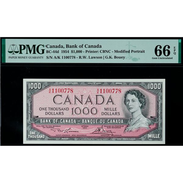 1954 $1000 BC-44d #A/K 1100778 PMG 66 EPQ