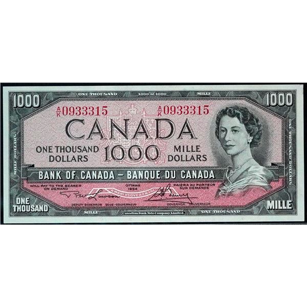 1954 $1000 BC-44d #AK0933315, LCG Superb Gem Uncirculated-66PPQ.    Consecutive Note next Lot.