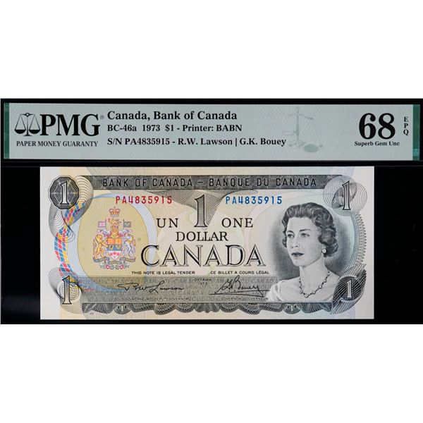 1973 $1 BC-46a #PA 4835915 Changeover PMG Splendid Gem Uncirculated-68 EPQ