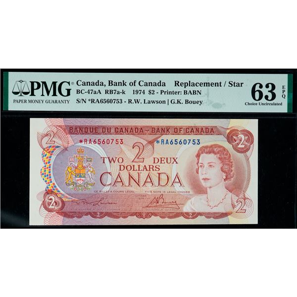1974 $2 BC-47aA *RA PMG Choice Uncirculated-63 EPQ