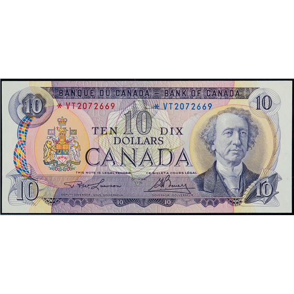 1971 $10 BC-49cA #*VT2072669, LCG Superb Gem Uncirculated-66PPQ.