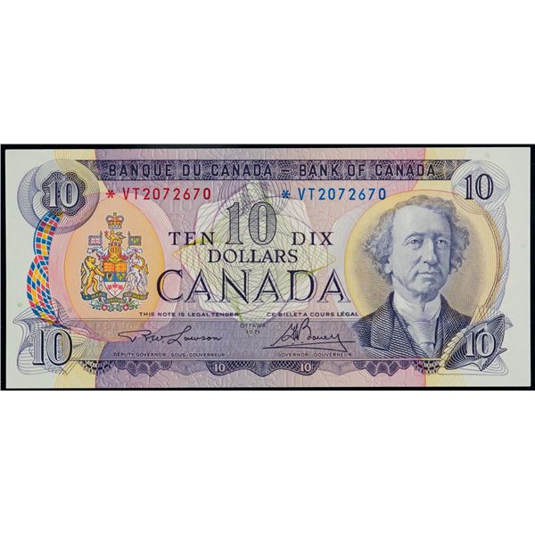 1971 $10 BC-49cA #*VT2072670, LCG Gem Uncirculated-65PPQ.