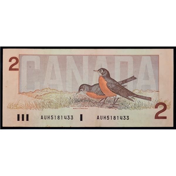 1986 $2 BC-55b #AUH5181433 LCG Choice Very Fine-30.  Thiessen-Crown signatures. Very rare and desira