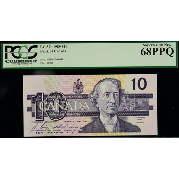 1989 $10 BC-57b #BDP0764648, PCGS Splendid Gem Uncirculated-68PPQ.