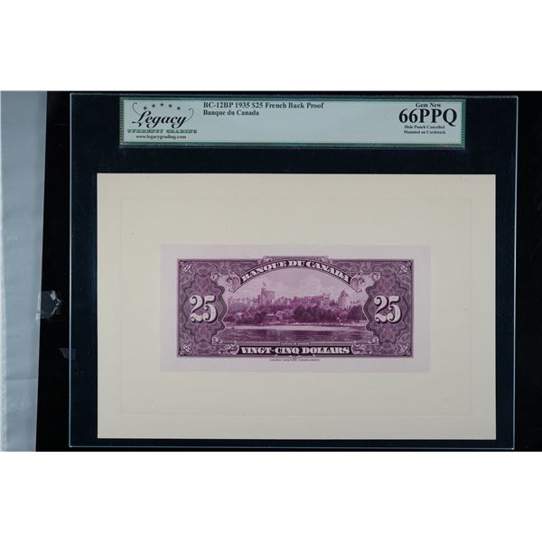 1935 $25 BC-12BP French Back Proof LCG Gem Uncirculated-66 PPQ