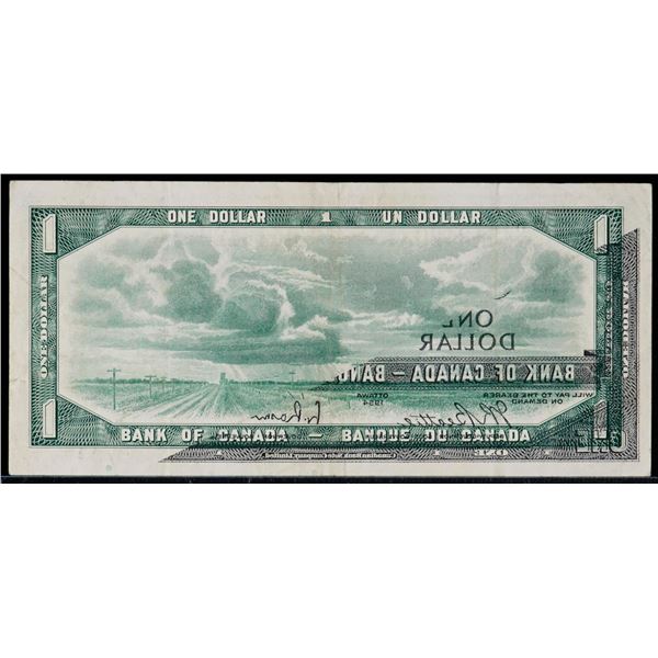 Error Note;  1954 $1 BC-37b-i #UY45113420 w/Partial Back to Face Offset Print.  VF example.