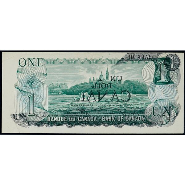 Error Note;  1973 $1 BC46a #LU8451333, LCG Choice Extra Fine-45PPQ w/Partial Back to Face Offset.