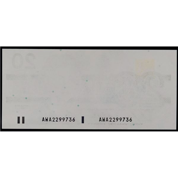 Error; 1991 $20 BC-58b-i #AWA2299736 LCG Superb Gem Uncirculated-67PPQ. Missing back printing.  A ma