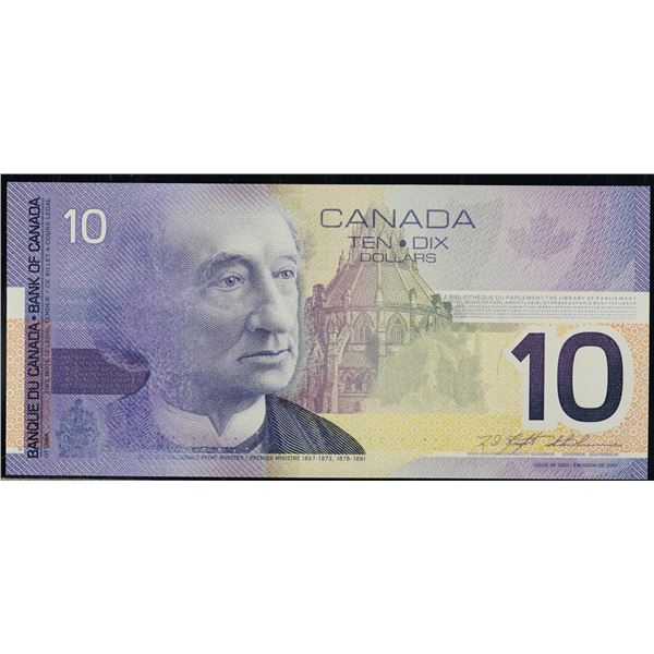 Error; 2001 $10 BC-63a #FDT2147313, PMG Superb Gem Uncirculated-67EPQ. Incomplete Print and Face Pri