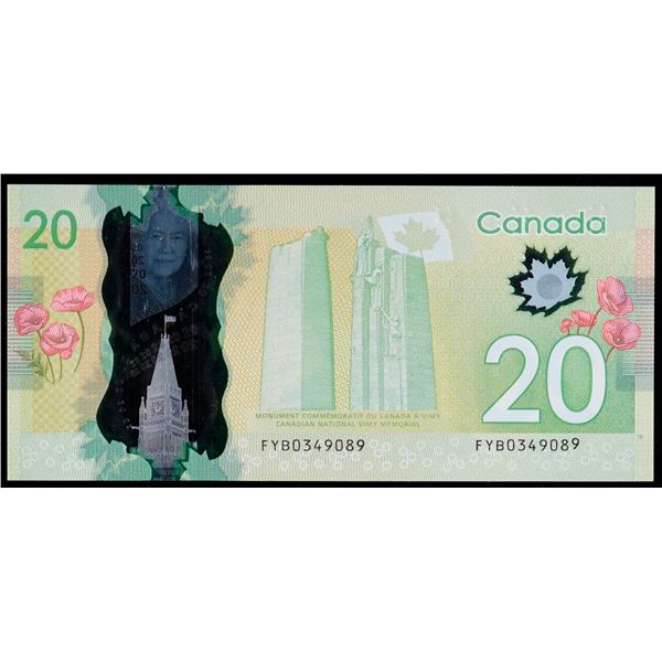 Error Note;  2012 $20 BC-71b #FYB0349089, Last digit in serial is out of register, UNC or better.