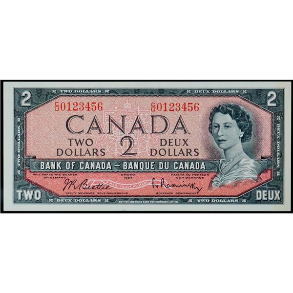 Ladder;1954 $2 BC-38b N2-ii #C/U 0123456 PMG Choice Uncirculated-64