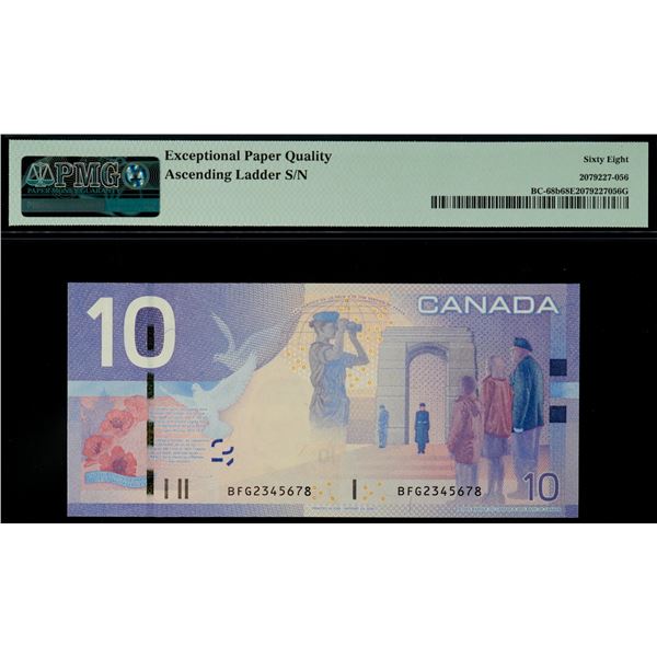 Ladder; 2005 $10 BC-68b N2-ii #BFG 2345678 PMG Gem Uncirculated-68 EPQ