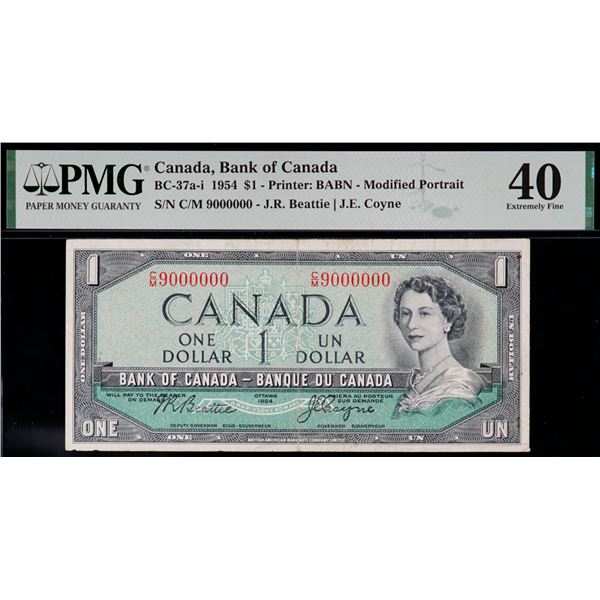 Million; 1954 $1 BC-37a-i N3 #C/M 9000000 PMG Extra Fine-40 EPQ