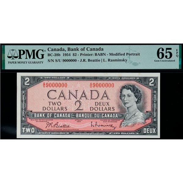 Million; 1954 $2 BC-38b N2-ii #S/U 9000000 PMG Gem Uncirculated-65 EPQ