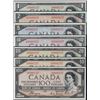 Image 1 : Matched Serial Numbered Set; 1954 Devil's Face $1 to $100 #0000327, all PMG graded 64EPQ w/exception